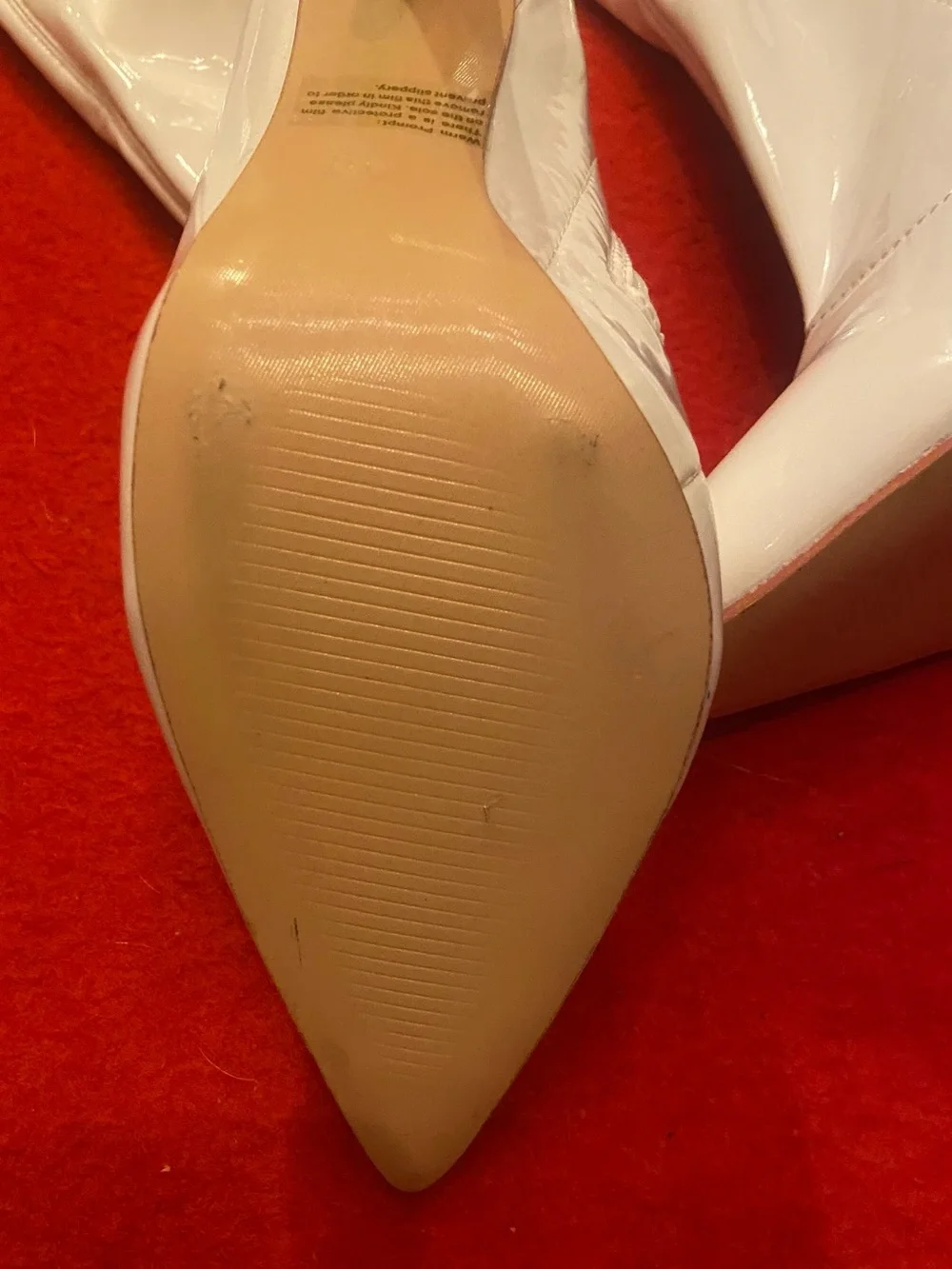 White Patent PU Leather Over-the-Knee Thigh High Stiletto Boots size 9- side zip